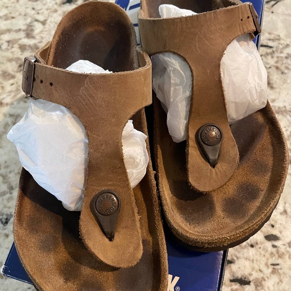 Birkenstock Brown Leather Sandals - Picture 2 of 7